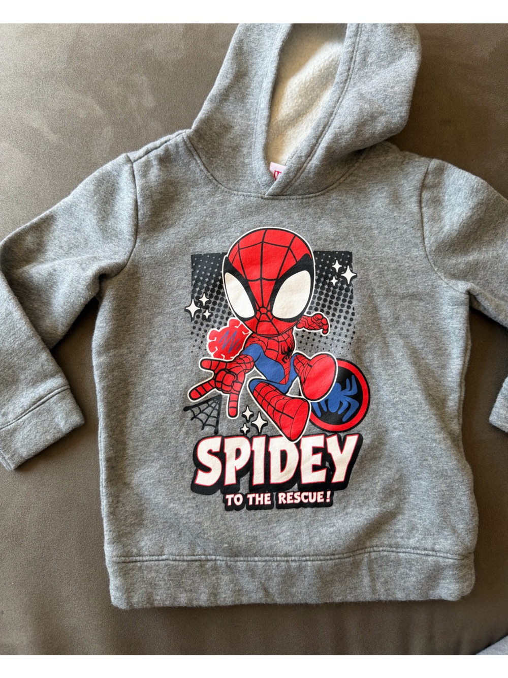 Marvel Kids Gray Hoodie with Red & Blue Spider-Man Graphic